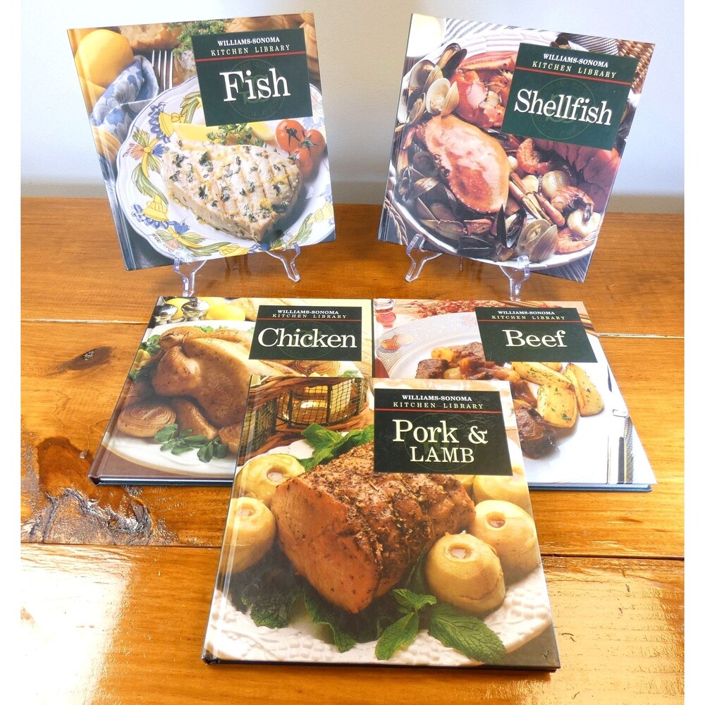 VTG Williams Sonoma Kitchen Library Cookbooks 5 Lot Meat & Fish Time Life